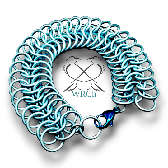 Chainmail Bracelet Monochromatic Matte Blue Sky