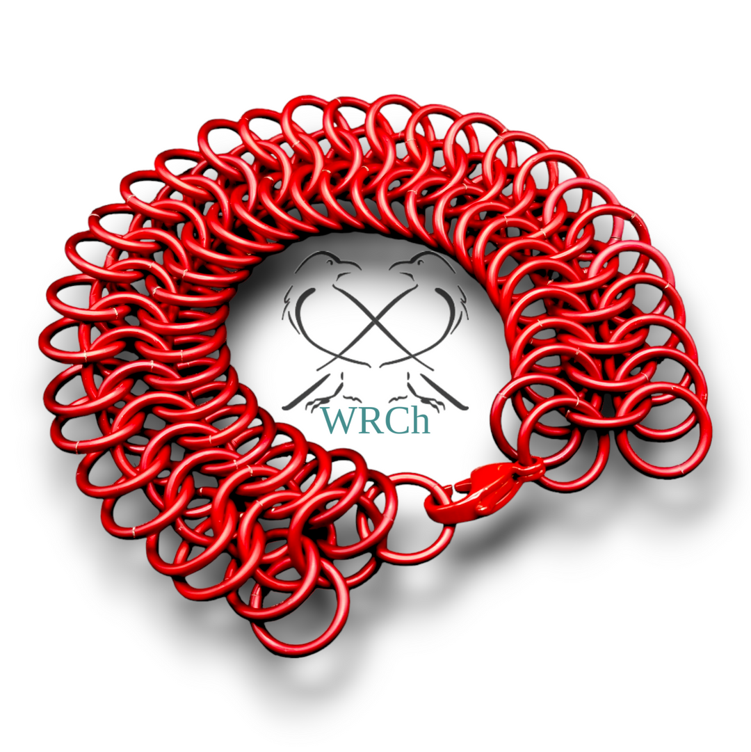 Chainmail Bracelet Monochromatic Matte red