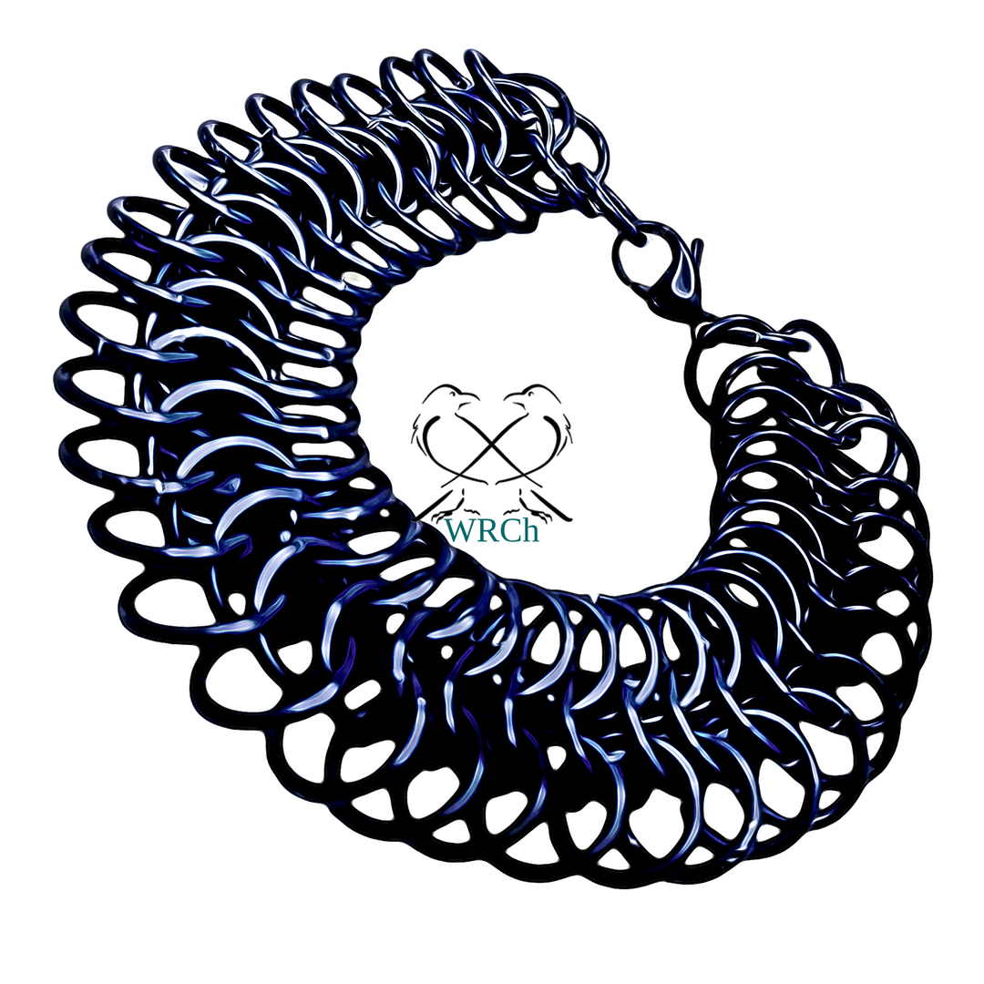 Anodized Aluminum Chainmail Bracelet Monochromatic Matte Black