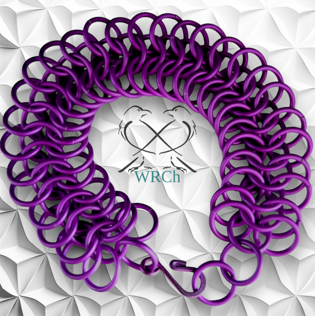 Chainmail Bracelet Monochromatic Matte Purple