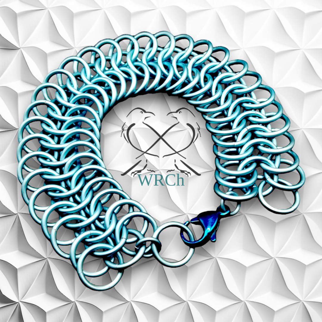 Chainmail Bracelet Monochromatic Matte Blue Sky