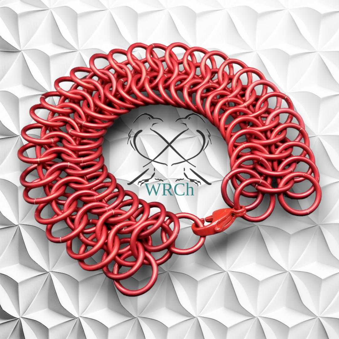 Chainmail Bracelet Monochromatic Matte red