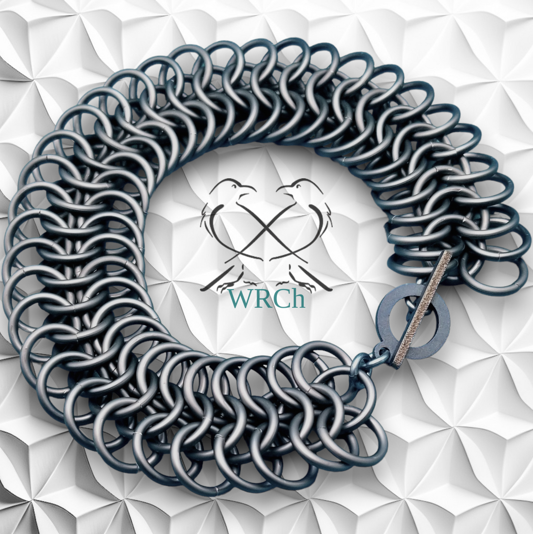 Chainmail Bracelet Monochromatic Matte Dark Grey